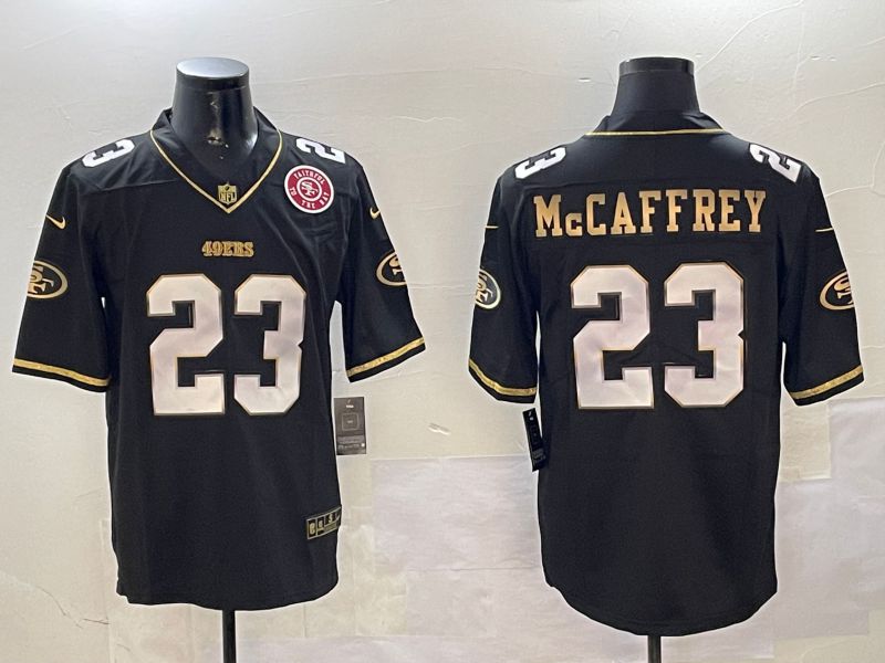 Men San Francisco 49ers #23 Mccaffrey Black Gold 2024 Nike Limited NFL Jersey style 01083